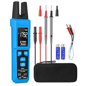 Digital Clamp Meter Multimeter with U-Shaped Jaw for  Current & , Auto-ranging 4000 Counts  Tester with Large LCD Backlight, Measuring Temperature Continuity Diode NCV