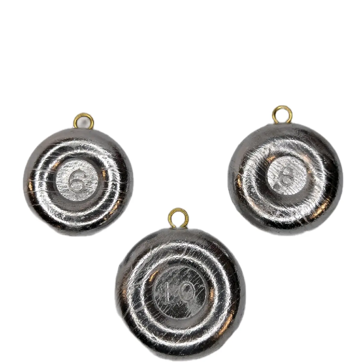 Heavy River Coin Sinkers.  5 -Pack.  Sizes 5oz, 6oz,8oz, and 10oz Fishing Tackle