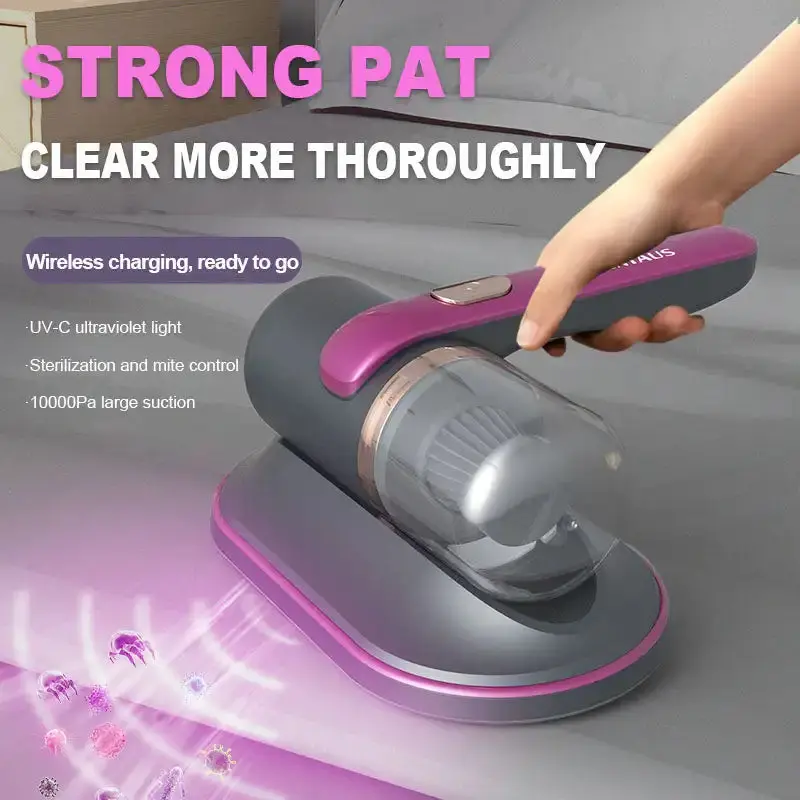 Handheld Electric UV Mite Remover - Waterproof Compact Powered Handheld Vacuum Cleaner with Lint Remover for Household Beds, Mattresses, Powered Handheld Vacuums, Compact Handheld Vacuums