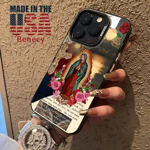 Virgin Mary Verses Pattern Phone Case for iPhone 15 16 14 Pro Max 13 12 11 XR XS Plus E Shockproof Non Slip Military-Grade Protection Slim Cover Cellphone Protective