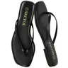 Women's Flip Flops Black Square Toe Flat Cute Sandals for Women 2026 Vegan Leather Lightweight Late-Summer Sandals Dressy Vacation Essentials Slides ,Summer Women's Shoes 2026, Fashion Platform Sandals Footwear sandals for summer,summer shoe clearance