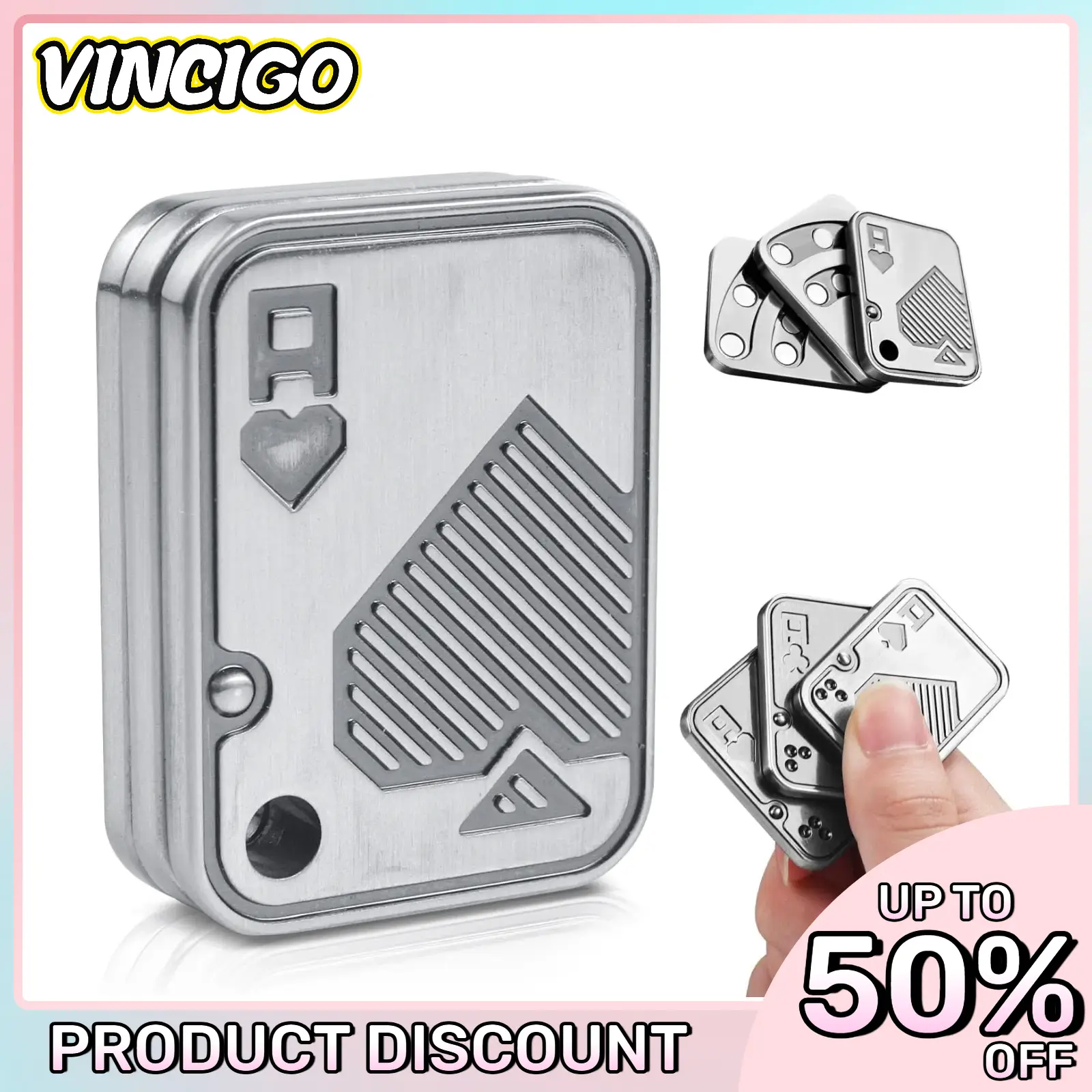 Portable EDC Metal Magnetic Poker Push Card - Top Stress & Anxiety Relief Toy for Adults with ADHD - Perfect Gift for Boyfriend, Husband, Father | Sen