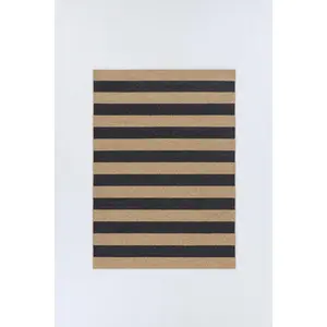 Nolan Bold Stripe Natural & Black Performance Weave Rug