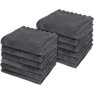 12-Pack Ultra Soft Washcloths, 12x12 Inches, Quick-Dry Microfiber, Multi-Purpose for Bathroom