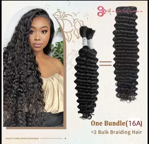 16A Human Hair Bundles Deep Wave Bundles Human Hair 100% Unprocessed Brazilian Virgin Deep Curly Weave