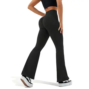 Flare Leggings Womens Workout Butt Lifting Legging Hidden Scrunch Seamless Yoga Pants