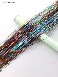 150 Strands of Colorful Tinsel Sparkle Festival Glam Hair Extensions 100 cm in Length Holographic Hair Accessories for Parties and Events