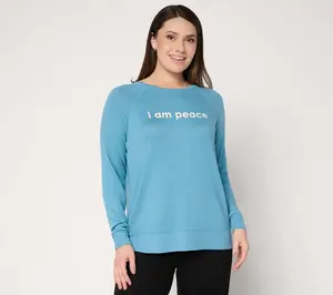 Peace Love Wolrd Affirmation Comfy Crew Neck Pullover