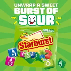 STARBURST Sour Chewy Candy Individually Wrapped Fruit Chew, Sharing Size, 15.6 Oz Resealable Bag