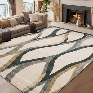 Modern Geometric Line Pattern Area Rug, 1 Count Non-slip Soft Floor Mat, Home Decor Carpet for Living Room Bedroom Kitchen, Home Decor