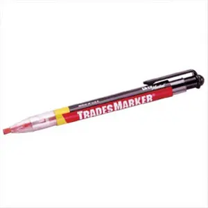 212 MAIN Markal Trades Marker White Refill - 6-Pkg, Push Button, Weatherproof, Permanent Mark, Pocket Clip, Industrial Use