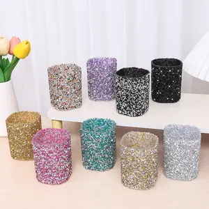 1pc Diamond Pen Holder Makeup Brush Organizer, Manicure Tool Cosmetic Storage Box, Dressing Table Bedroom Bathroom Storage Box