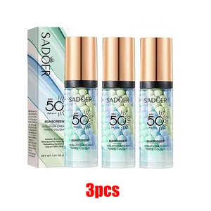 3-in-1 Alcohol-Free Facial Primer Serum - SPF 50 PA+ Sun Protection, Moisturizing Hydrate Sunscreen, 1-Step Color Corrector, Youth-Boosting Oil Control Isolation Cream for Flawless Skin Tone (Multi-Pack) tiktokshopspringglowup summervibes