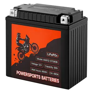 VEVOR Motorcycle Battery 12V 8Ah YTX12-BS High Performance Powersports Battery