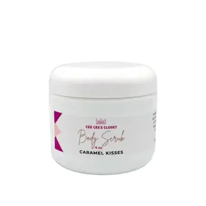 Cee Cee's Closet Caramel Kisses Organic Cane Sugar Body Scrub Exfoliant for Touchably Soft Moisturized Skin Gentle Smooth Cleanser Scent Moisturizing