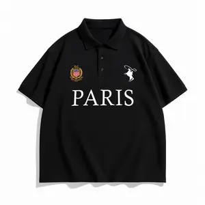 Unisex Paris Graphic Polo – Vintage French Streetwear Essential Breathable Pique Fabric Fit Casual Everyday Wear