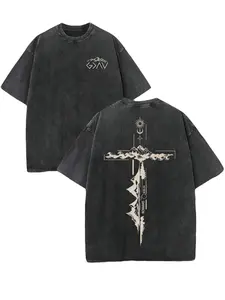 Retro Washed T-Shirt Double Sided Printed 230 Pure Cotton ROMANS God Is Greater Than Our Highs And Lows Christian Gift Men's Casual Comfortable Fashionable Street Style Cotton Short Sleeve washed pure cotton