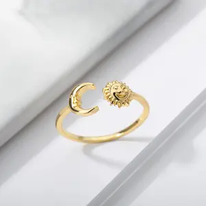 Sun Moon Open Ring Male and Female Couples Adjustable Ring Sun Moon Ring