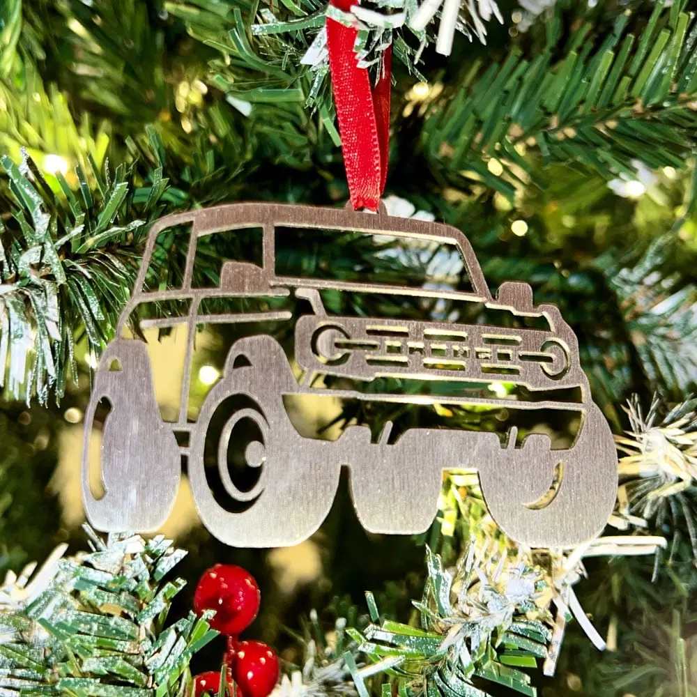Rock Slide AC-ORN-BR Bronco Christmas Tree Ornament, 3.5" x 2.35" 18 gal Stainless Steel Decor, Bold Adventurous Touch, Durable Festive Adult Decoration for Celebrating the Holidays