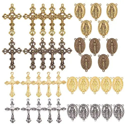 Mixed Color Miraculous Medal and Cross C