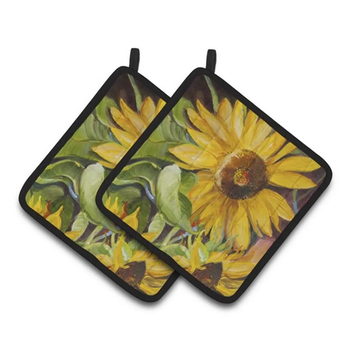 Colorful Thick Fabric Insulated Sunflowers Pot Holders - 2-Piece Set, 7.5x3x7.5 in