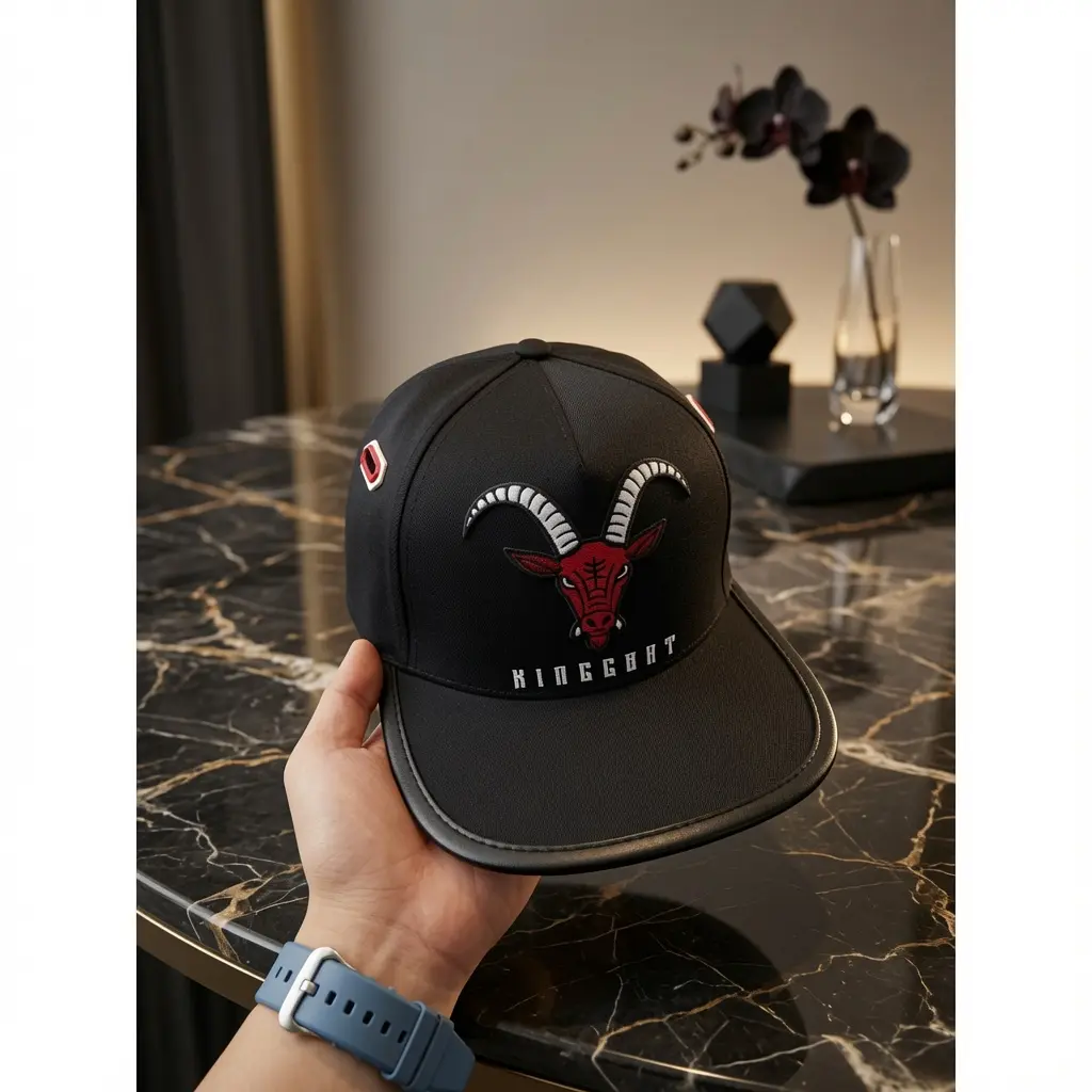 Classic Ram Embroidered Snapback Hat Flat Bill Baseball Cap Adjustable Cotton Outdoor Casual Cap for Men Women