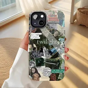 Twilight Themed Vintage Collage Mobile iPhone Case. PBT+TPU Rugged Shockproof Cellphone Cover, Designed for iPhone 16/15/14/13/12/11 Pro Max/Plus