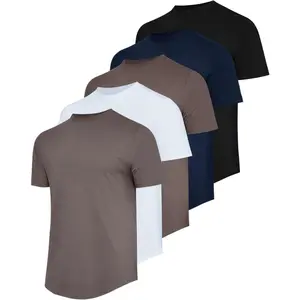 5 Pack: Men’s 100% Cotton Hipster Curved Hem Droptail Tee – Premium Longline T-Shirts with Long Tail Drop Cut
