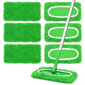 CHISPORATE 6Pcs Reusable Microfiber Mop Pads Compatible with Sweeper Mop, Replacement Wet Mopping pad Refills & Washable Dry Sweeping Cloths for Surface/Hardwood Floor Cleaning
