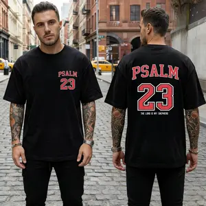 PSALM 23 Christian Shirt, 'THE LORD IS MY SHEPHERD' Christian Scripture T-Shirt, Vintage Retro Washed Shirt Double Sided Printed (230 Heavyweight Pure Cotton T-Shirt) High Quality Christian T-Shirt, Christian Gifts, Men's And Women's Shirt vintage t-shir
