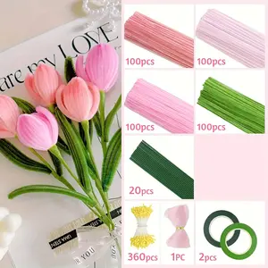 783 Metal Wire Rods Kit, Multi-Color Fuzzy Rods, Art Supplies Wholesale, Handmade Flower Set, Holiday Decorations