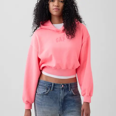 Gap Women's VintageSoft Oversized Crop Logo Hoodie