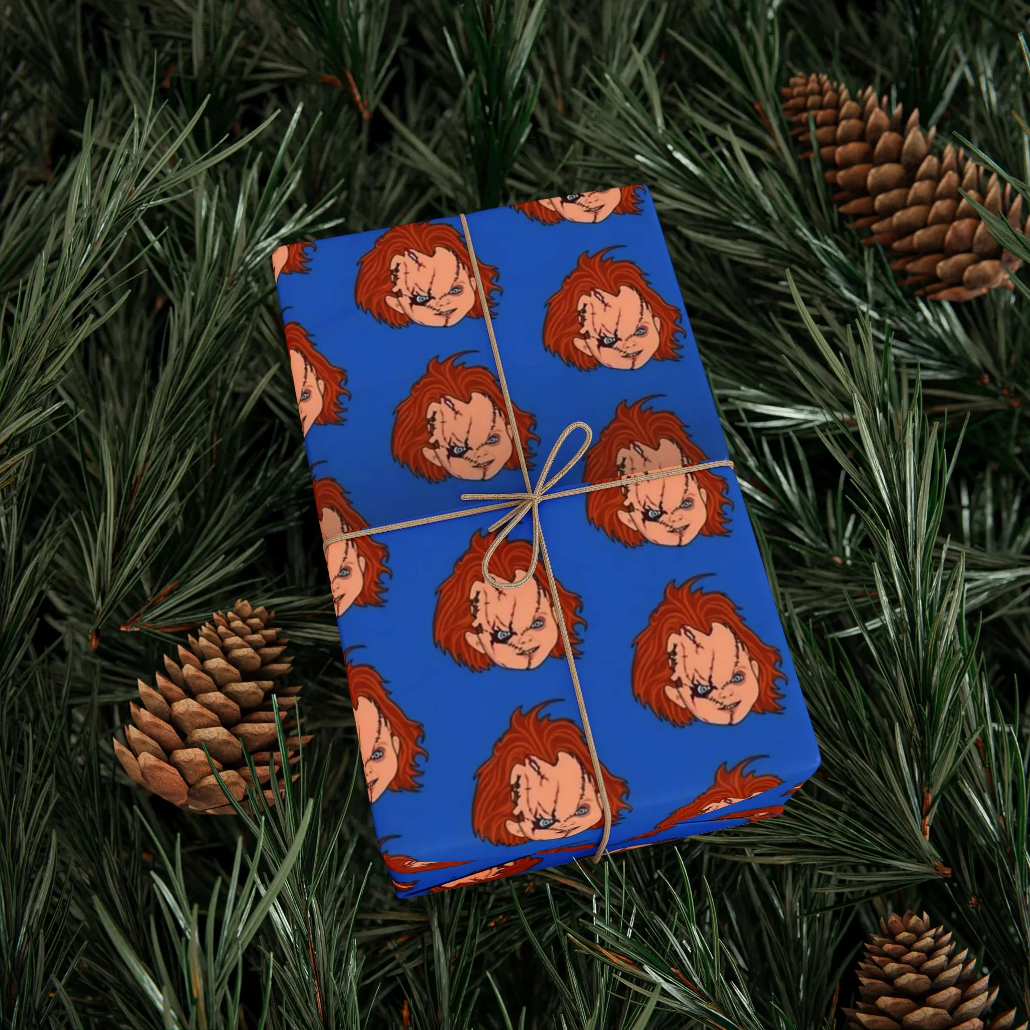 Scary Chucky Doll Horror Wrapping Paper Roll, Classic Horror Movie Character Gift Wrap for Slasher Fans