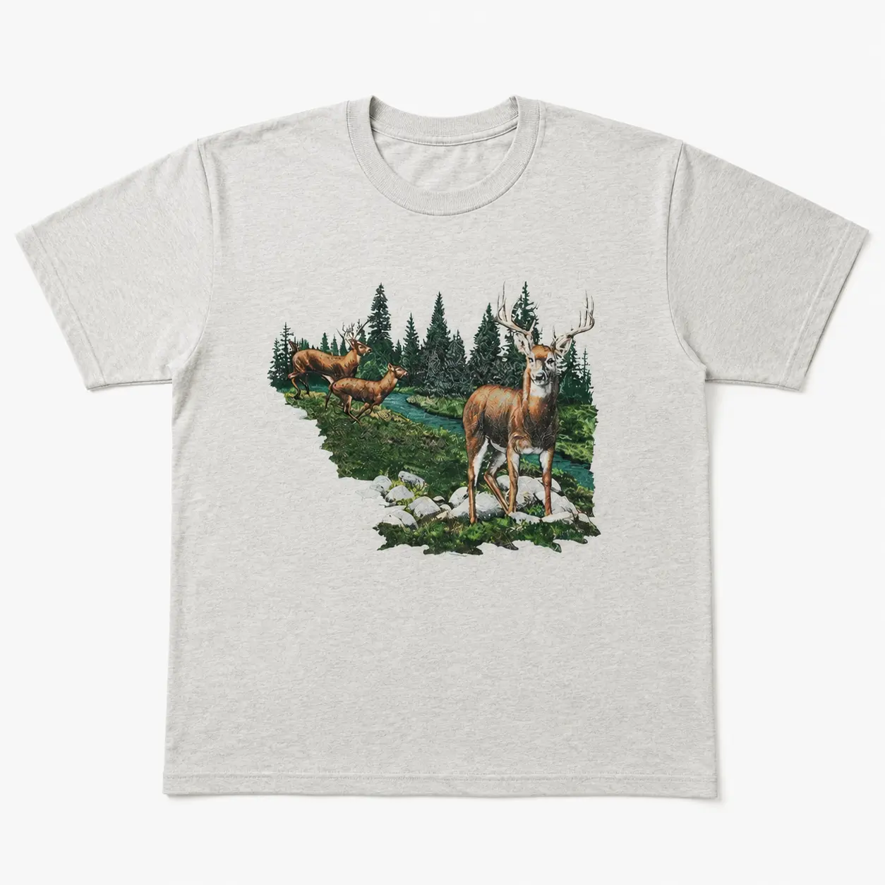 Vintage 90s National Wildlife Deer Tshirt, Retro 90s Graphic Tee, Unisex Crewneck Medium Cotton Short Slevee Casual Printed Womenswear Top Summer Hoodie Polyester