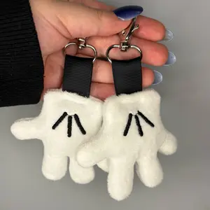 The Cute White Glove Plush Keychain