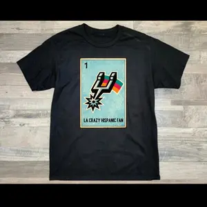 Retro Spurs Fiesta T-Shirt, La Crazy Hispanic Fan Tee, Loteria Style San Antonio Basketball Shirt, Fiesta Colors Graphic Tee