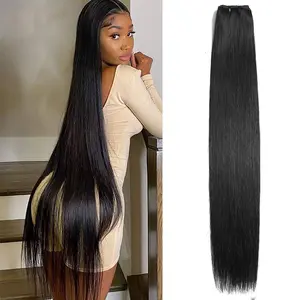 CHICHIFLOW Human Hair Bundles 18 20 22 Inch Straight Bundles Human Hair Double Weft 3 Bundles Human Hair Extensions Unprocessed Burmese Virgin Hair Thick Ends Natural Color