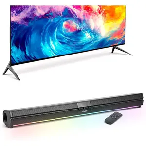 VEVOR Sound Bar for Smart TV, 2.0 Channel, 24 - Inch Compact Soundbar TV Speakers for Projector, Bluetooth AUX Connection, Remote Control, Easy Setup, 80W Surround Sound System for PC Home Theater AudioVEVOR Super Brand Day