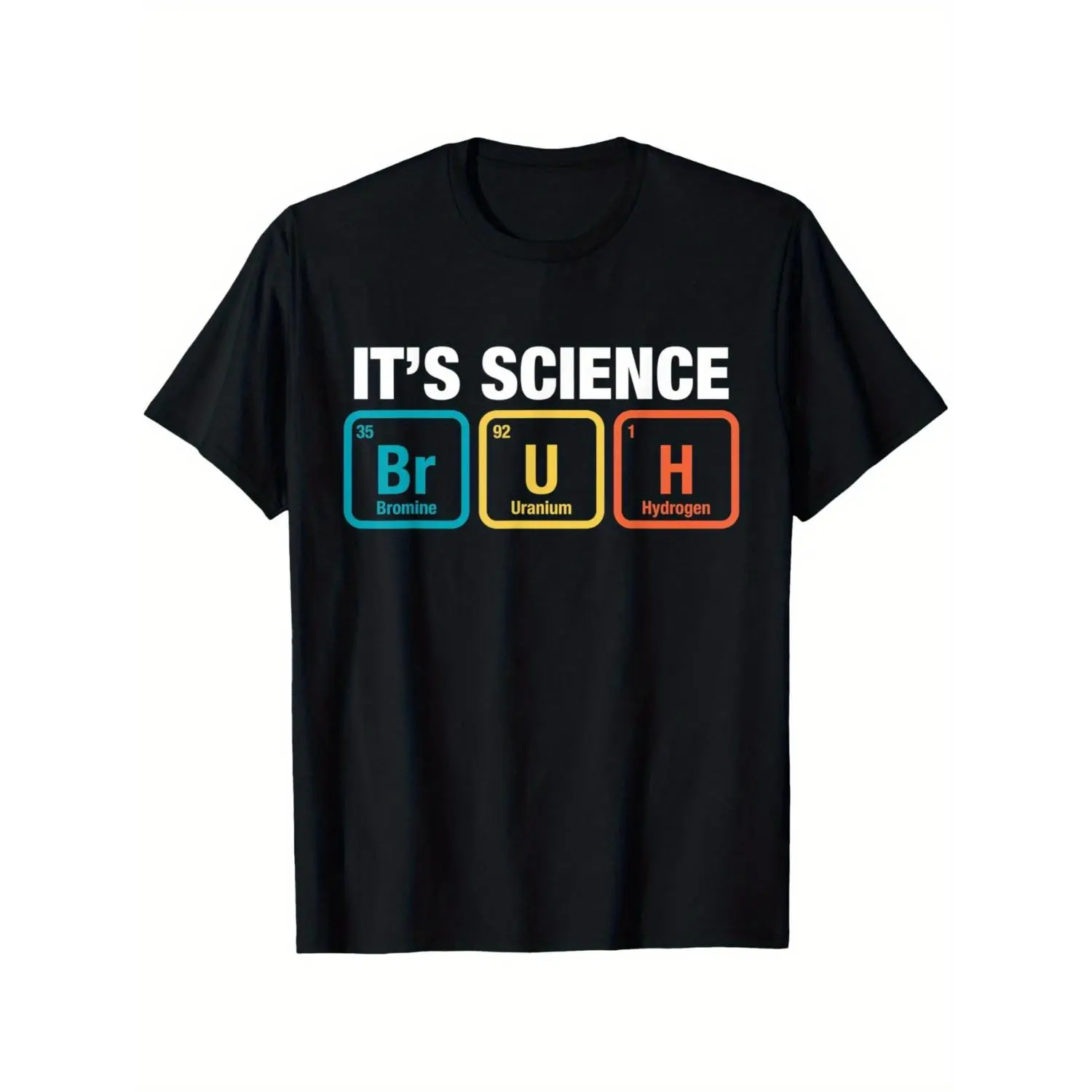 Periodic Table Of Scientific Elements Funny Graphic Cotton T-shirt Soft Breathable Short Sleeve Crew Neck Tops Teens Its Science Esin With Colorful Periodic Table Elements All Seasons