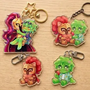 Magnetic Hearts of D3rlord3 and Avery Minecraft ARG Chibi Acrylic Keychain