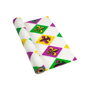 40" x 100 ft.  Mardi Gras Plastic Tablecloth Roll
