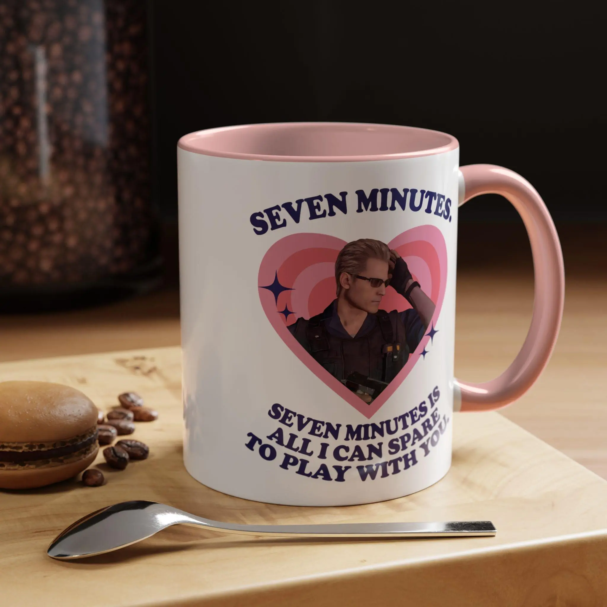[SALE UP TO 50%] Albert Wesker Seven minutes retro heart Accent Coffee Mug (11, 15oz), lbert Wesker Quotes Funny RE9 Mug
