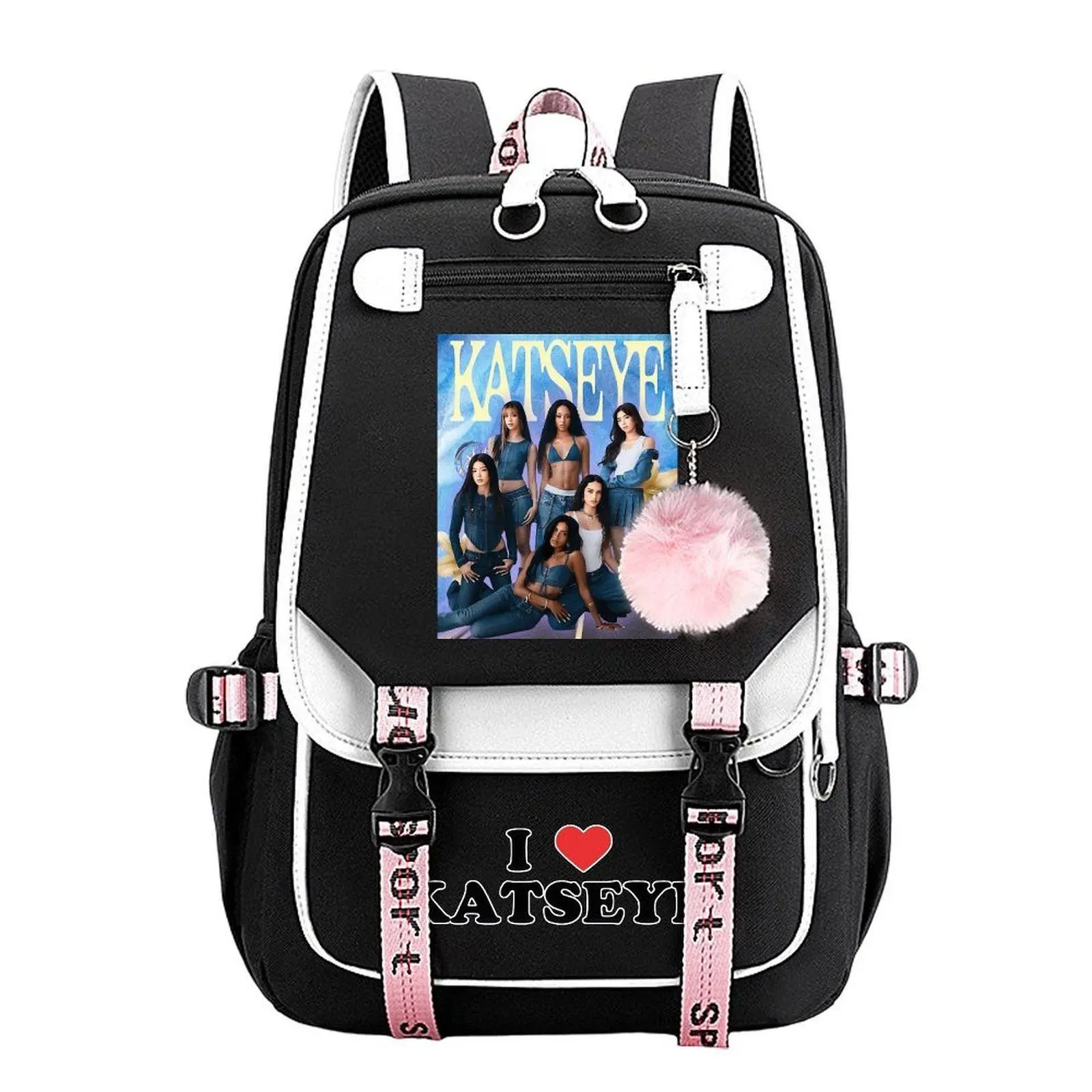 Katseye Group Tendy Youth School Backpack for Teens Girls Boys, Large Capacity Laptop Bookbag, Back to School Supplies Birthday Gift for Students