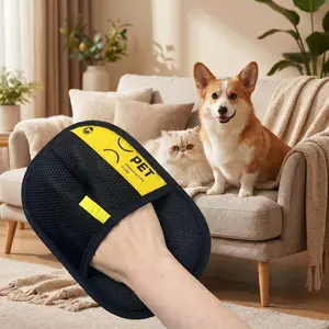 1pc/2pcs Pet Hair Remover Glove, Reusable Electrostatic Grooming Mitt for Cats and Dogs, Soft Deshedding Massage Glove, Washable Fur Remover for Sofa, Clothes, Car and Furniture, Household Pet Cleaning Tool,Efficient Fur Catcher for Cats Dogs