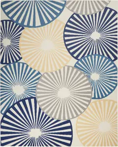 Nourison Home Grafix GRF20 White Contemporary Power-loomed Rug