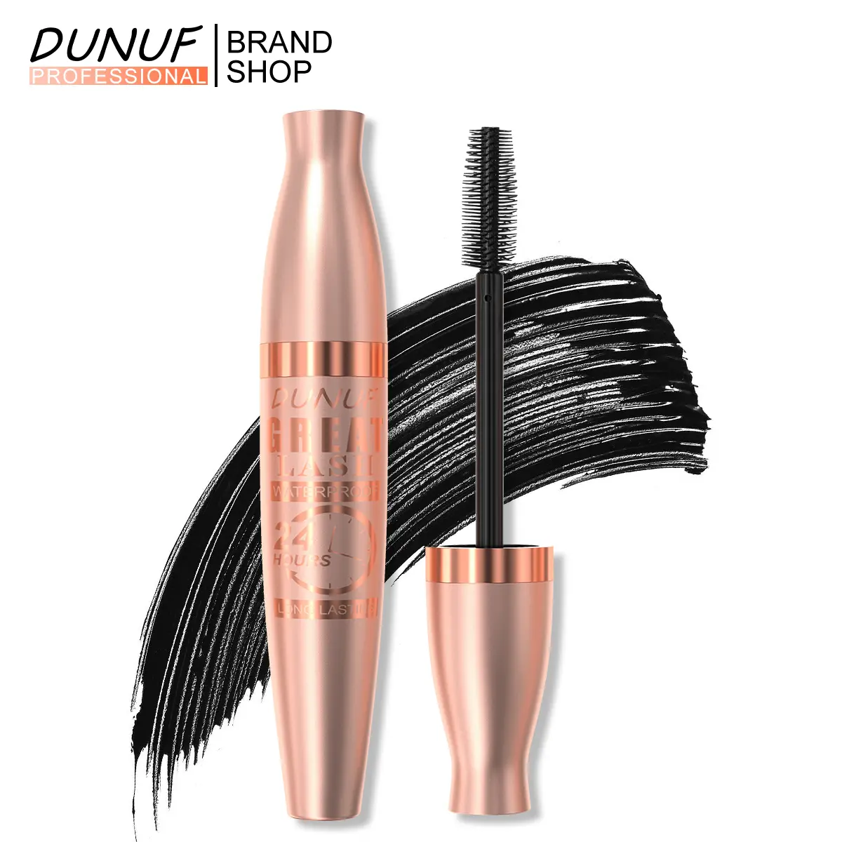 DUNUF Great Lash Waterproof Mascara - 24H Long-Lasting, Volumizing, Lengthening Black Mascara, Clump-Free Eyelash Makeup, Viral TikTok Eye Cosmetic for Natural & Dramatic Looks