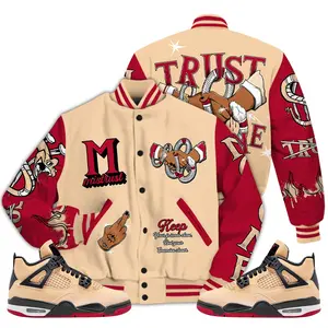 4 Pizza Varsity Jacket, GS Pizza 4s Letterman Jackets, Trust No One Got Em Unisex T-Shirts To Match Sneaker Outfit Fabric Knit Womenswear Athletic