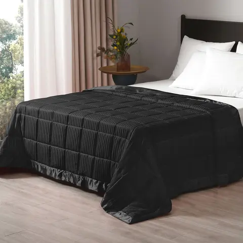 Downluxe Classic Weighted Cuddle Blanket - Glass Bead Filled, 3" Satin Binding, 7-Layer Hugging Design, Wrinkle Resistant, Machine Washable, Cozy Chic Comfy & Cozy Bedding Essential for Deep Sleep