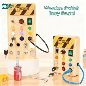 Montessori Preschool Busy Board -, a wooden toy with switches and buttons, suitable for educational and learning toys for boys and girls