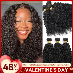 Asteria Hair Brazilian Virgin Human Hair Extension Salon Quality Curly & Deep Wave Sew In Hair Bundles Natural Black Valentine Musts